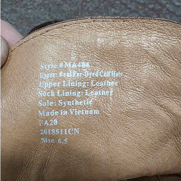 Madewell Boot Wren Painted Leopard Calf Hair Ankle Lace Up Women Size 6.5 MA484 - Picture 9 of 12